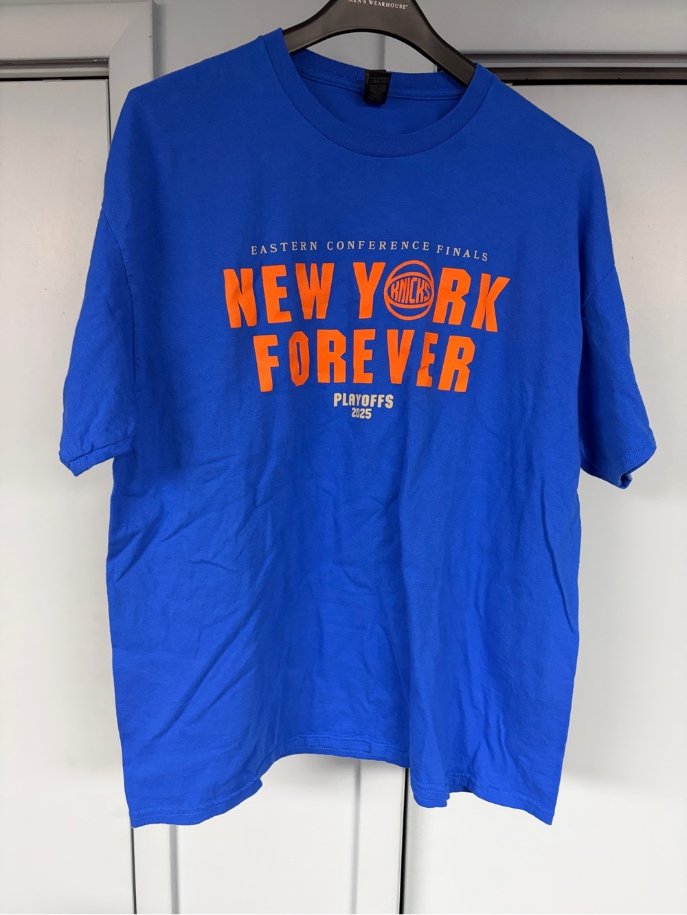 2025 New York Knicks NBA "Knicks Forever" playoffs basketball shirt size XL